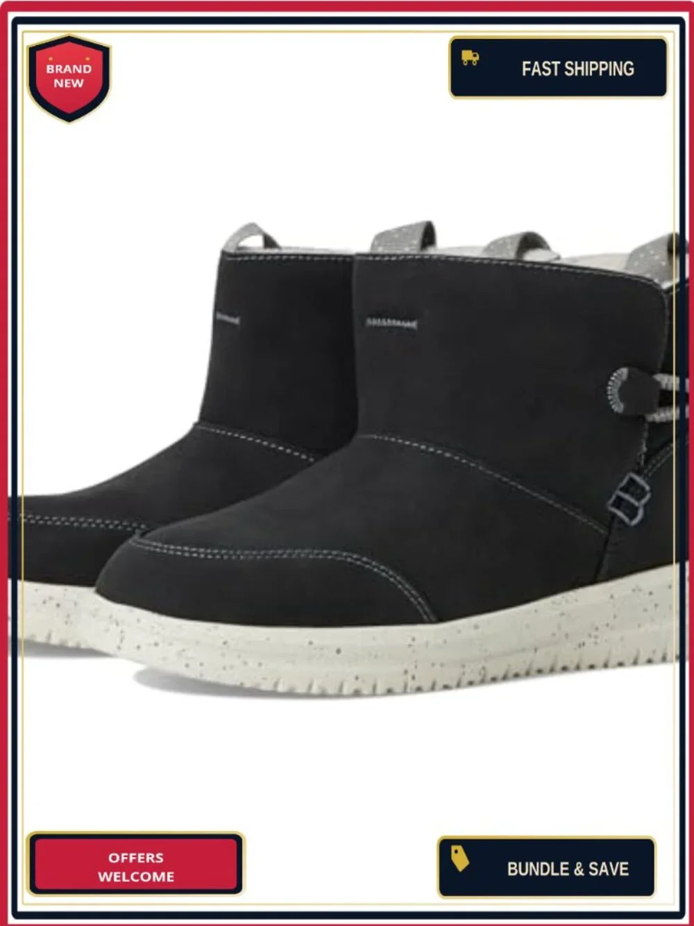 Faux Fur Lined Ankle Boots with Bow Pull-On